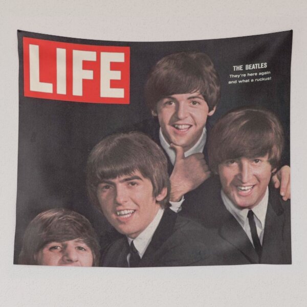 Item preview, Life Magazine Cover The Beatles Vintage Girls Ladies Women Wall Art Poster Print Tee Cushion Mug Shirt designed and sold by Cool Robot Bro..