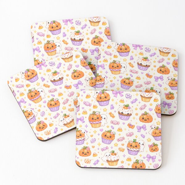 Item preview, Cute Pumpkin Cupcake Halloween Kawaii Pattern designed and sold by Moonlight Studio.