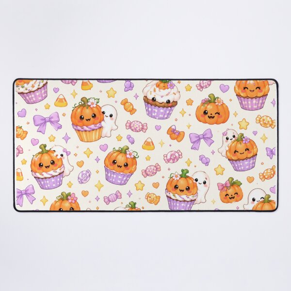 Item preview, Cute Pumpkin Cupcake Halloween Kawaii Pattern designed and sold by Moonlight Studio.
