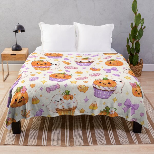 Item preview, Cute Pumpkin Cupcake Halloween Kawaii Pattern designed and sold by Moonlight Studio.