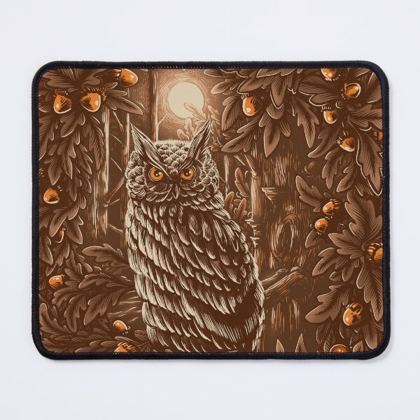 Item preview, Halloween Owl Print brown | Full Moon Forest Illustration | Spooky Vintage Wall Art | Dark Woodland Poster designed and sold by Orange Manon.