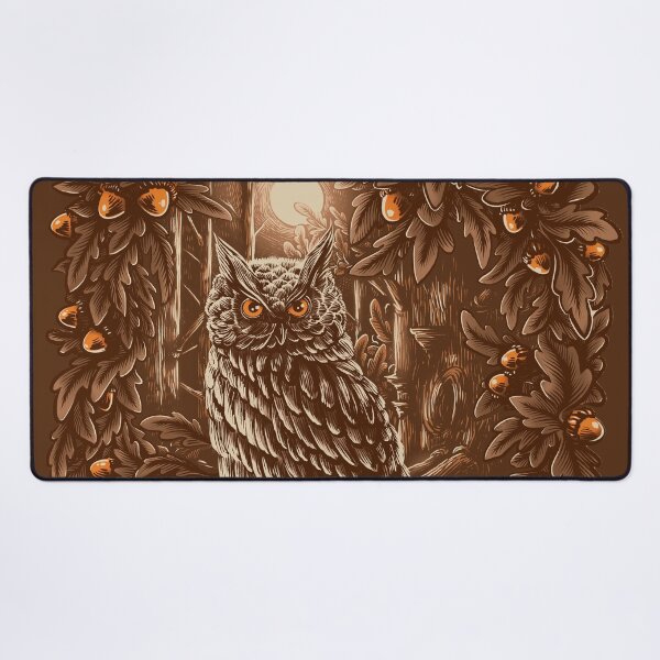 Item preview, Halloween Owl Print brown | Full Moon Forest Illustration | Spooky Vintage Wall Art | Dark Woodland Poster designed and sold by Orange Manon.