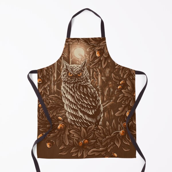 Item preview, Halloween Owl Print brown | Full Moon Forest Illustration | Spooky Vintage Wall Art | Dark Woodland Poster designed and sold by Orange Manon.