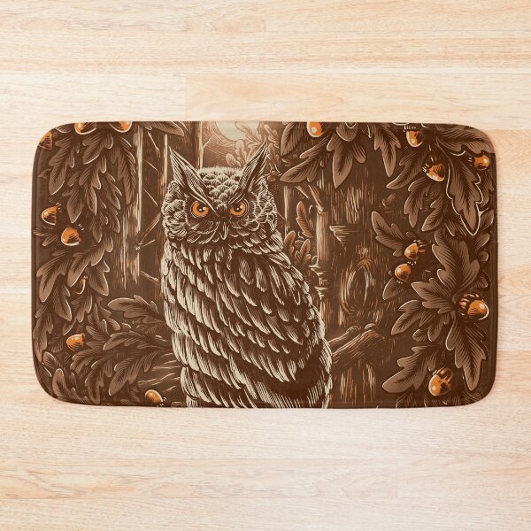 Item preview, Halloween Owl Print brown | Full Moon Forest Illustration | Spooky Vintage Wall Art | Dark Woodland Poster designed and sold by Orange Manon.
