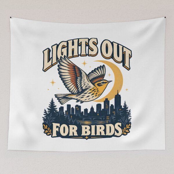 Item preview, Lights Out For Birds - Protect Migratory Birds Vintage Birdwatcher Design designed and sold by Neurospicy Trolls.