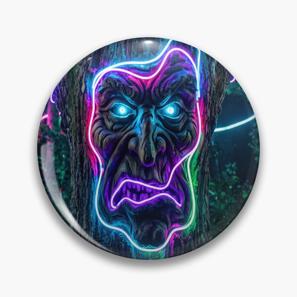 Item preview, NEON FACE ON A TREE designed and sold by NOIMION DIGITAL ART.