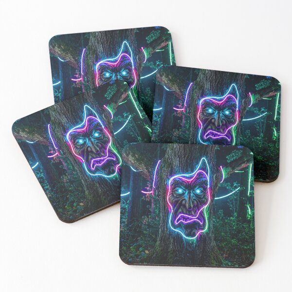 Item preview, NEON FACE ON A TREE designed and sold by NOIMION DIGITAL ART.