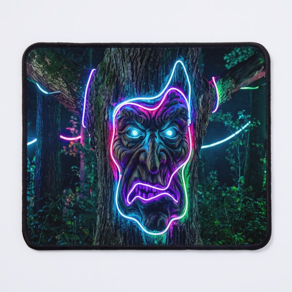 Item preview, NEON FACE ON A TREE designed and sold by NOIMION DIGITAL ART.