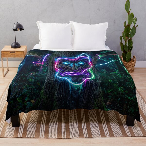 Item preview, NEON FACE ON A TREE designed and sold by NOIMION DIGITAL ART.