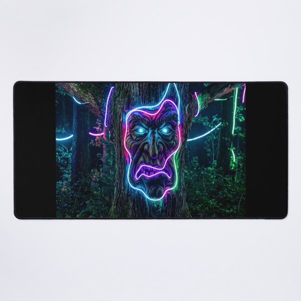 Item preview, NEON FACE ON A TREE designed and sold by NOIMION DIGITAL ART.