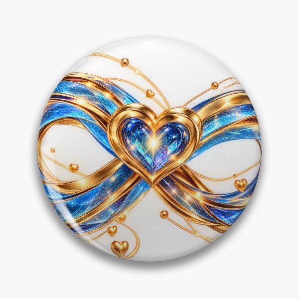 Item preview, Eternal Love Infinity Heart – Luxury Gold & Sapphire Design designed and sold by HoMya.