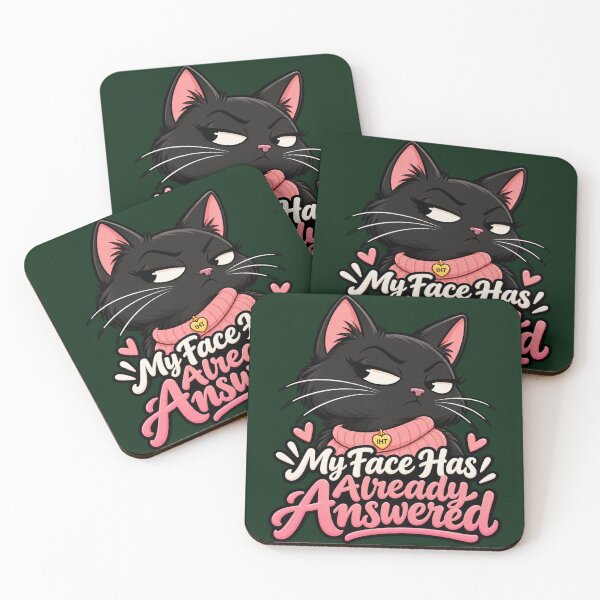 Item preview, My Face Has Already Answered – Sassy Black Cat Side Eye designed and sold by InspireHerTribe.