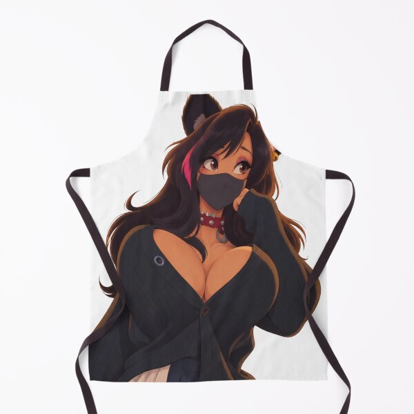 Item preview, Neko Catgirl Facemask Schoolgirl - Retro 90s Cartoon Style designed and sold by  Hollow Moon Studios..