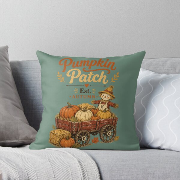 Item preview, Vintage Pumpkin Patch Est. Autumn Harvest Scarecrow designed and sold by InkWeaveShop.