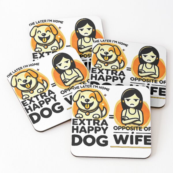 Item preview, Happy Dog, Grumpy Wife – Marriage Humor designed and sold by JanChryzostom.