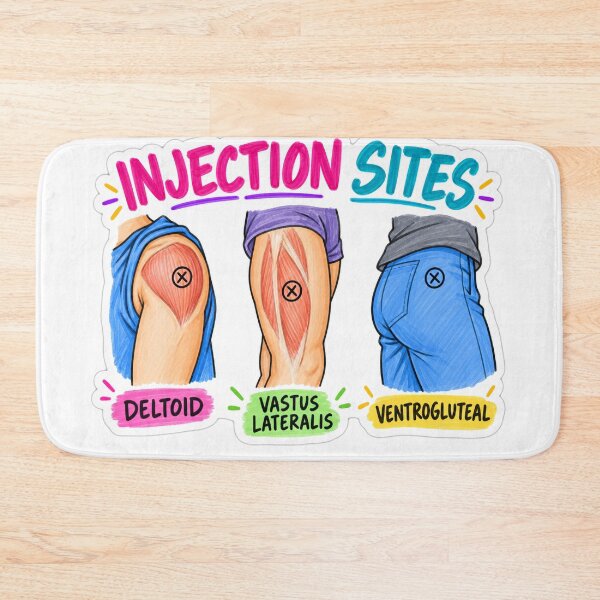 Item preview, Injection Sites Intramuscular Nursing Student Sticker designed and sold by isokinetic.