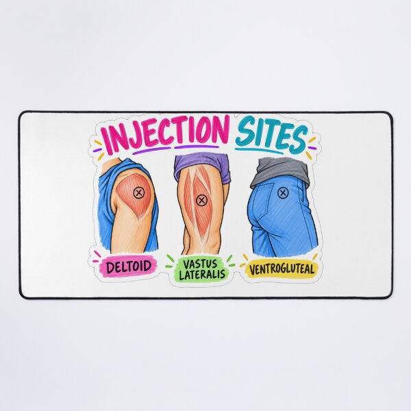 Item preview, Injection Sites Intramuscular Nursing Student Sticker designed and sold by isokinetic.