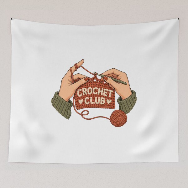Item preview, Crochet Club Retro Yarn Maker Illustration designed and sold by Crafted.ink.