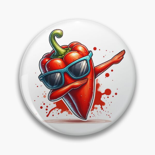 Item preview, Colorful dabbing red peppers wearing sunglasses designed and sold by der-berliner.