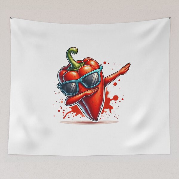 Item preview, Colorful dabbing red peppers wearing sunglasses designed and sold by der-berliner.