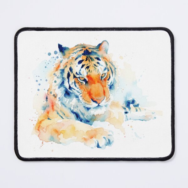 Item preview, Vibrant Resting Tiger Watercolor Big Cat Art designed and sold by caracatita75.