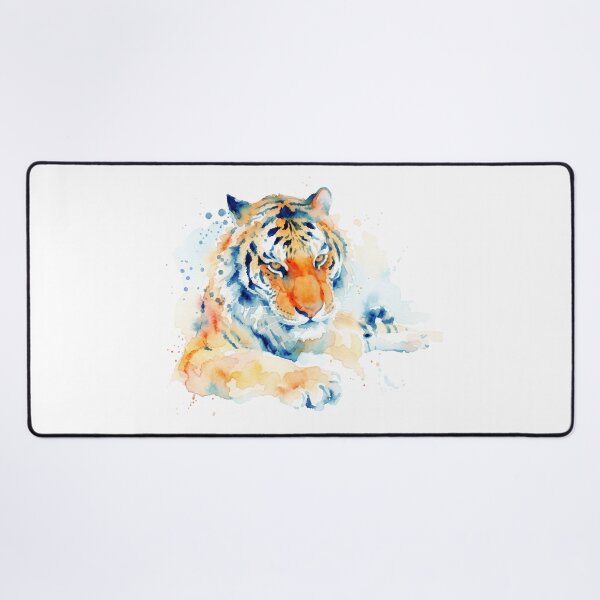 Item preview, Vibrant Resting Tiger Watercolor Big Cat Art designed and sold by caracatita75.