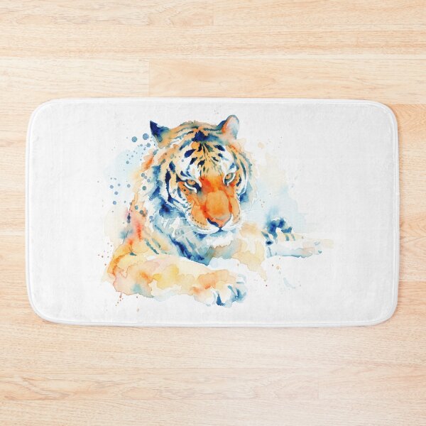 Item preview, Vibrant Resting Tiger Watercolor Big Cat Art designed and sold by caracatita75.