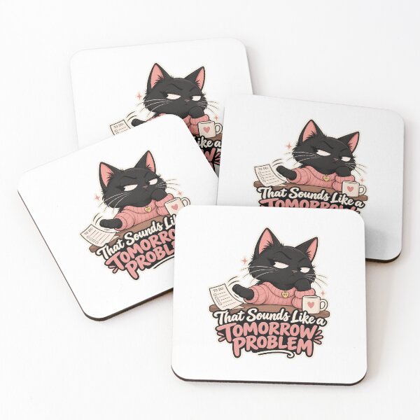 Item preview, That Sounds Like a Tomorrow Problem – Funny Procrastination Black Cat designed and sold by InspireHerTribe.