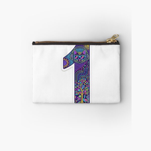 Item preview, Cyber Cat Number 1 - Futuristic Madhubani Fusion Sticker Art designed and sold by robertronda1.