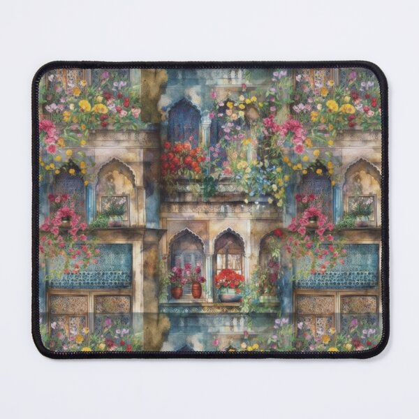 Item preview, Islamic Architecture Floral Cottagecore Balcony designed and sold by pinkal.