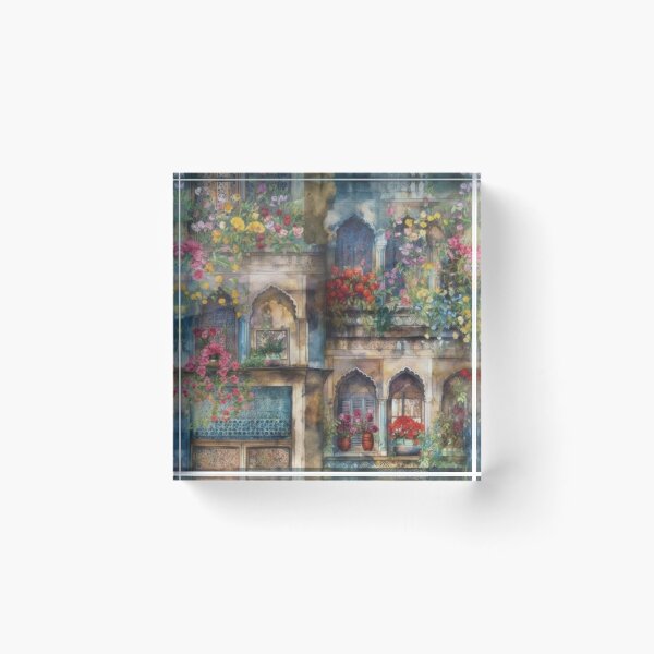 Item preview, Islamic Architecture Floral Cottagecore Balcony designed and sold by pinkal.