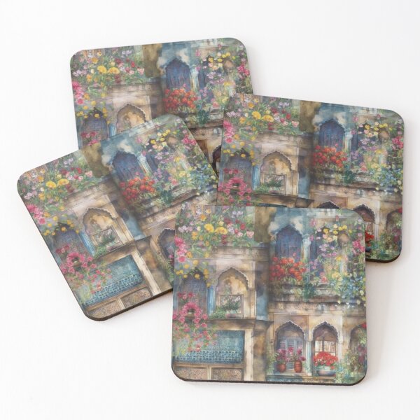 Item preview, Islamic Architecture Floral Cottagecore Balcony designed and sold by pinkal.