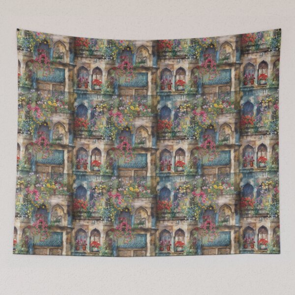 Item preview, Islamic Architecture Floral Cottagecore Balcony designed and sold by pinkal.