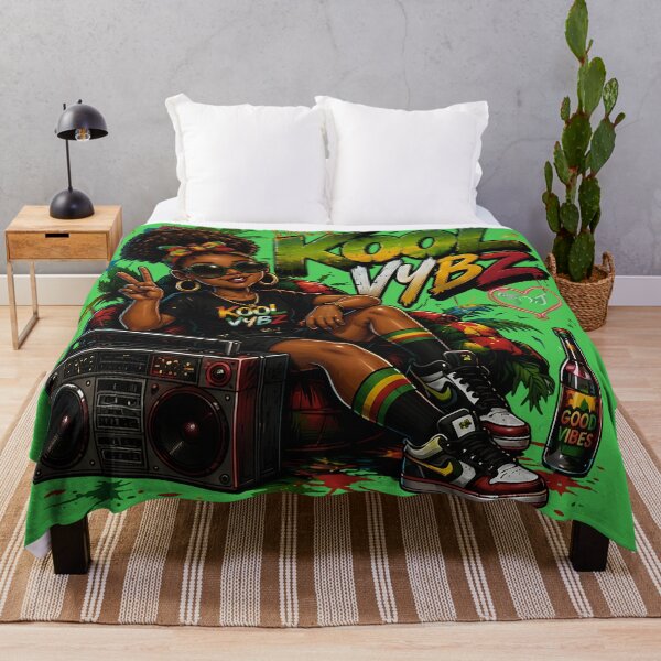 Item preview, Kool Vybz Afro Girl with Boombox Urban Graffiti Art designed and sold by digitalbob60.