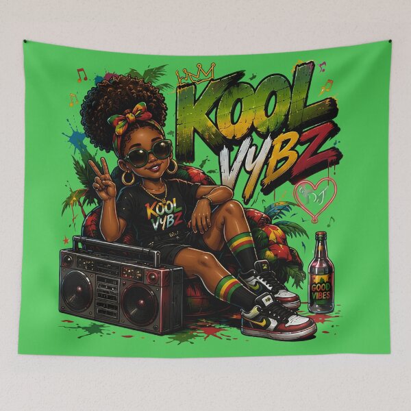 Item preview, Kool Vybz Afro Girl with Boombox Urban Graffiti Art   designed and sold by digitalbob60.