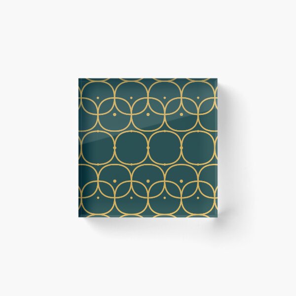 Item preview, Moroccan Trellis Pattern — Teal Gold Quatrefoil designed and sold by JazibaArif.