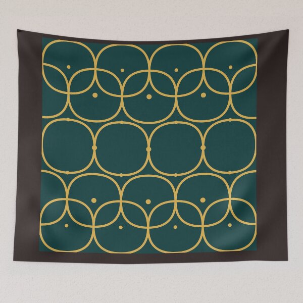 Item preview, Moroccan Trellis Pattern — Teal Gold Quatrefoil designed and sold by JazibaArif.