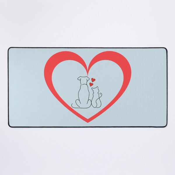 Item preview, Dog and Cat surrounded by love designed and sold by Doodles Down South.