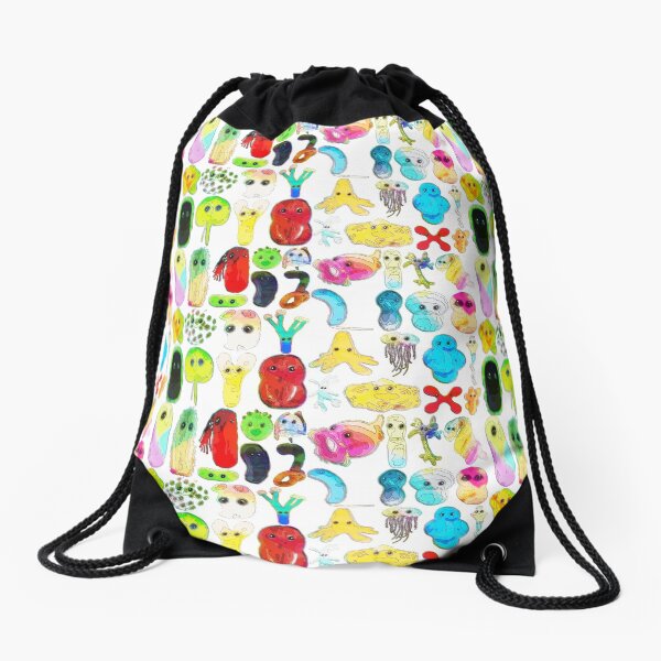 Rainbow Microbes #rainbowmicrobes Drawstring Bag