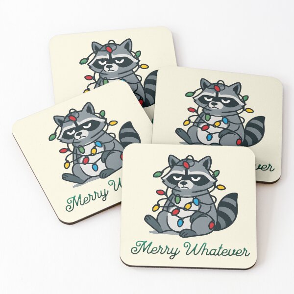 Item preview, Merry Whatever Grumpy Raccoon Christmas Humor designed and sold by Sachie's Studio.