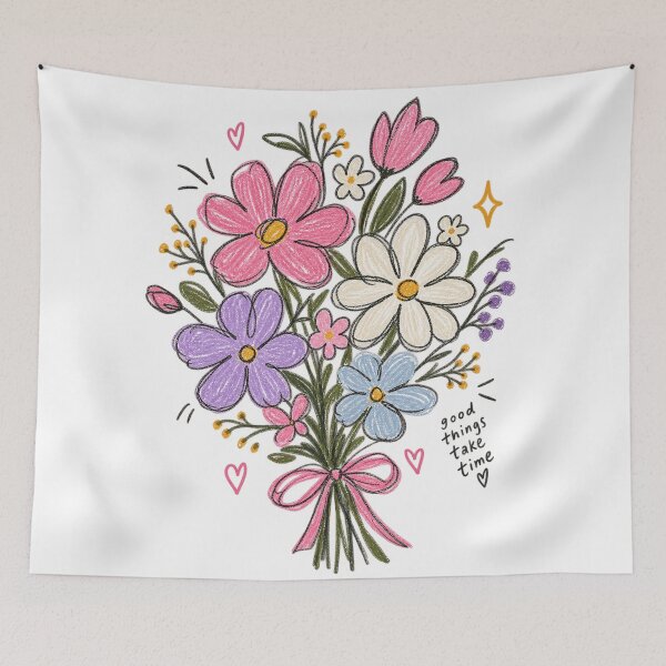 Item preview, Hand Drawn Scribble Floral Bouquet  Cute Colorful Flower Doodle designed and sold by designbyuzi.