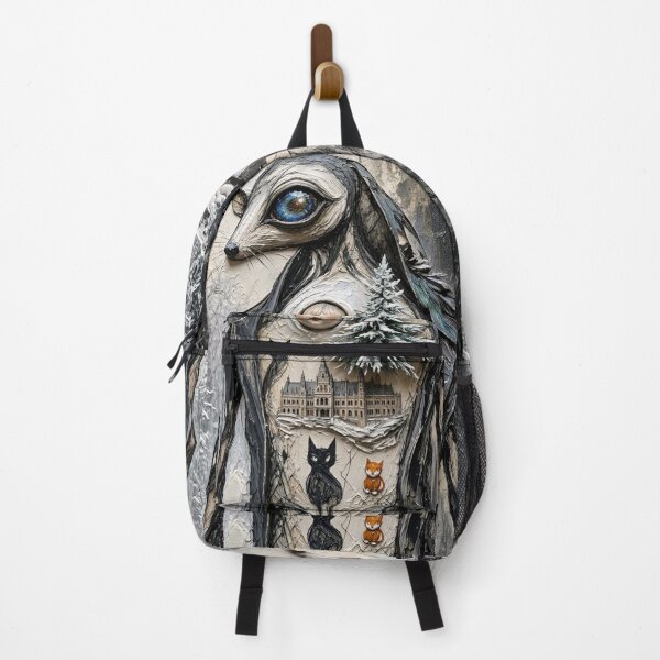 Item preview, Surreal Winter Creature Porcelain Doll Head Gothic Castle Impasto Art designed and sold by LujziWorld.