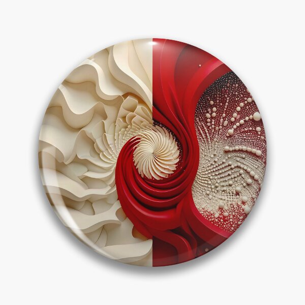 Item preview, Ruby Red and Ivory Porcelain Waves designed and sold by Vicky Brago-Mitchell®.