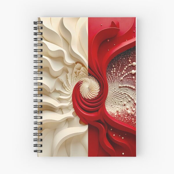Item preview, Ruby Red and Ivory Porcelain Waves designed and sold by Vicky Brago-Mitchell®.