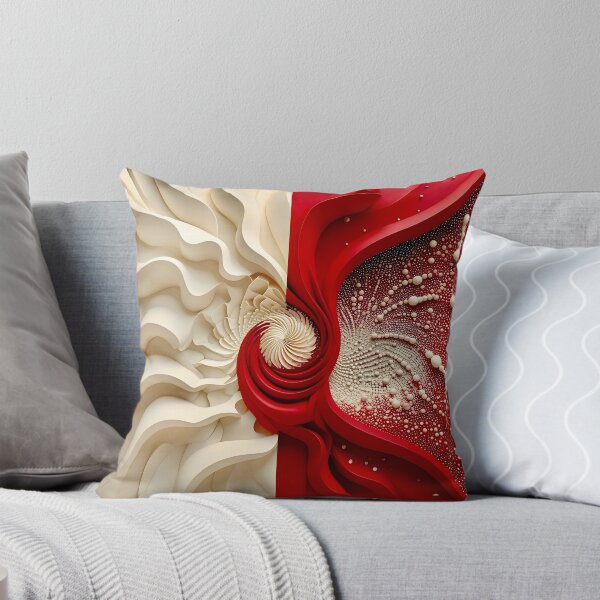 Item preview, Ruby Red and Ivory Porcelain Waves designed and sold by Vicky Brago-Mitchell®.