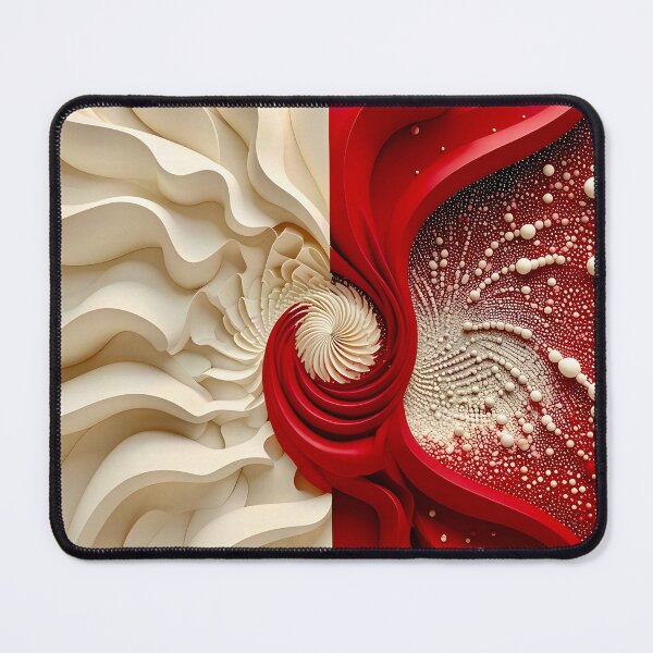 Item preview, Ruby Red and Ivory Porcelain Waves designed and sold by Vicky Brago-Mitchell®.