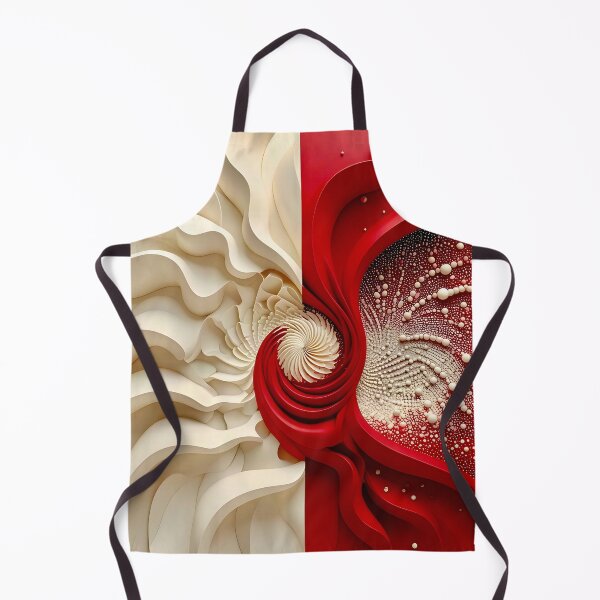 Item preview, Ruby Red and Ivory Porcelain Waves designed and sold by Vicky Brago-Mitchell®.