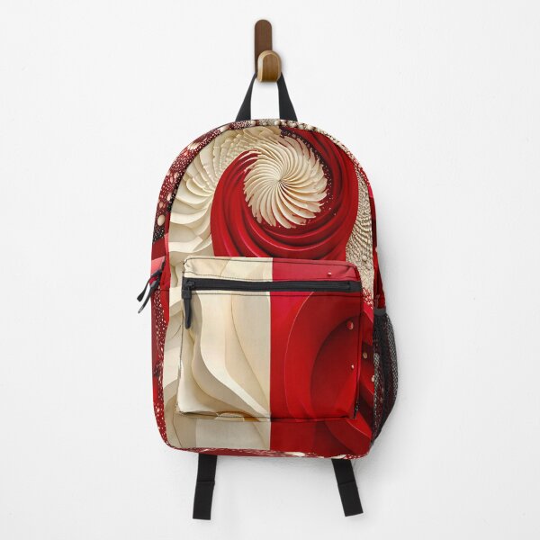 Item preview, Ruby Red and Ivory Porcelain Waves designed and sold by Vicky Brago-Mitchell®.