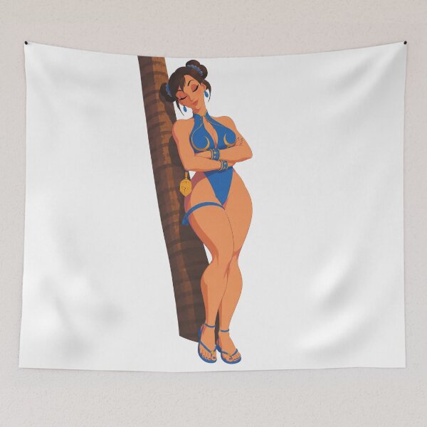 Item preview, Blue Swimsuit Palm Tree - Retro 90s Anime Style designed and sold by  Hollow Moon Studios..