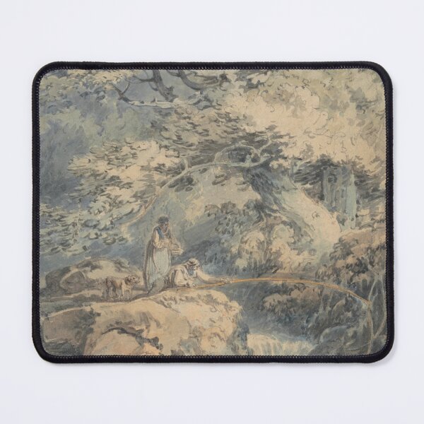 Item preview, The Angler - J.M.W. Turner Vintage Watercolor Landscape Fine Art designed and sold by ArtsyStopShop.